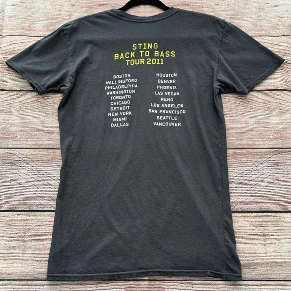 Sting ‘Back to Bass’ 2011 Tour T-Shirt - Official Tour Merch - Adult Size XL - Picture 8 of 11